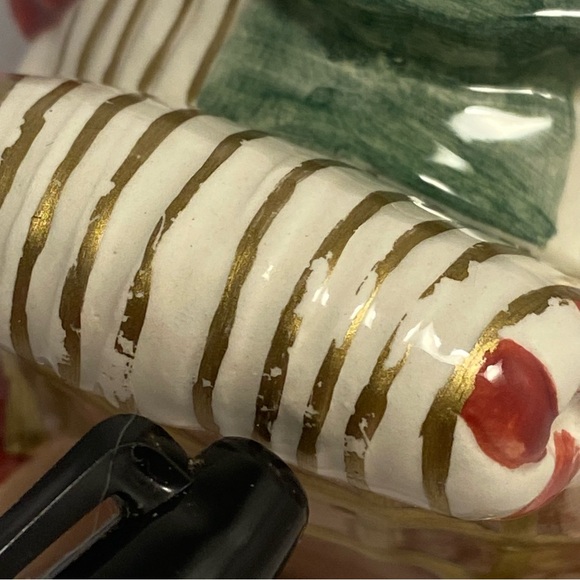 90s Fitz And Floyd Christmas Sleigh Figurine candy sugar bowl 1995 vintage used - Picture 15 of 16